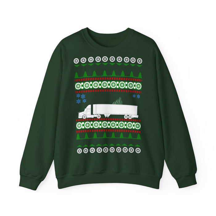 Semi Truck Ugly Christmas Sweater for european customers ONLY---Prints and ships from within Europe