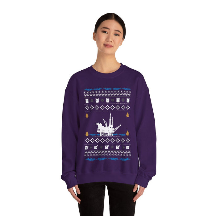 UK Ocean Oil Rig Ugly Christmas Sweater Jumper