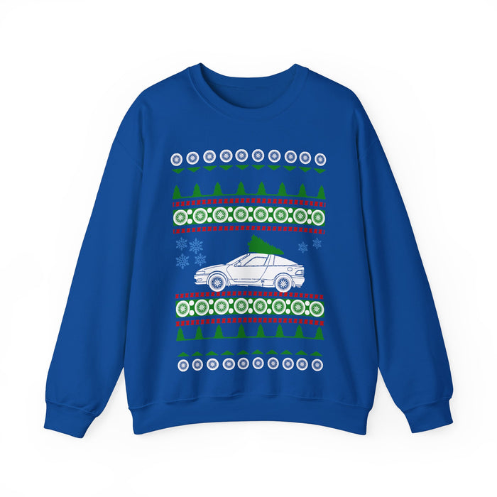 Car similar to a Toyota Sera Ugly Christmas Sweater Jumper for UK customers ONLY---Prints and ships from within the UK