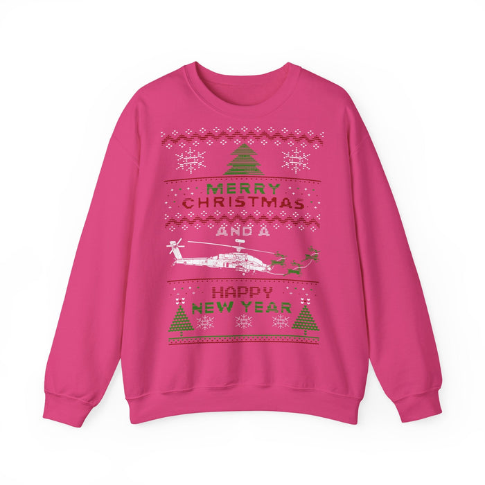 Apache Helicopter Ugly Christmas Sweater for European Customers ONLY--Item prints and ships from within Europe