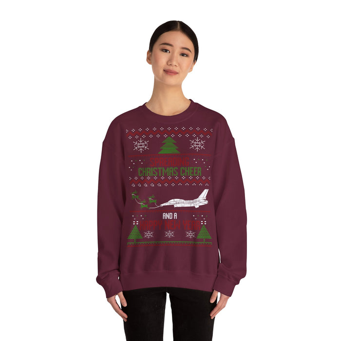 F-16 Military Airplane Fighter Jet Aircraft Ugly Christmas Sweater Sweatshirt for European Customers ONLY--this item prints and ships from Germany