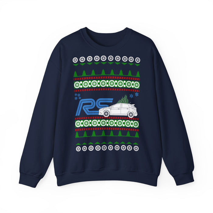 Ford Focus RS 2017+ Ugly Christmas Sweater Sweatshirt for European Customers ONLY---Prints and ships from within Europe