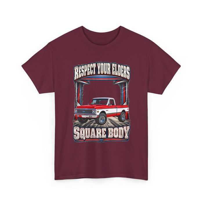 Respect Your Elders Square Body Truck Tee C10 C-10 1972 Cheyenne 4X4