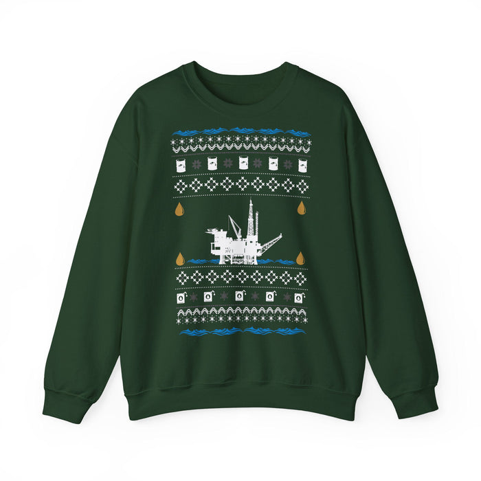 Off Shore Oil Rig Ugly Christmas Sweater for European Customers ONLY---Prints and ships from within Germany