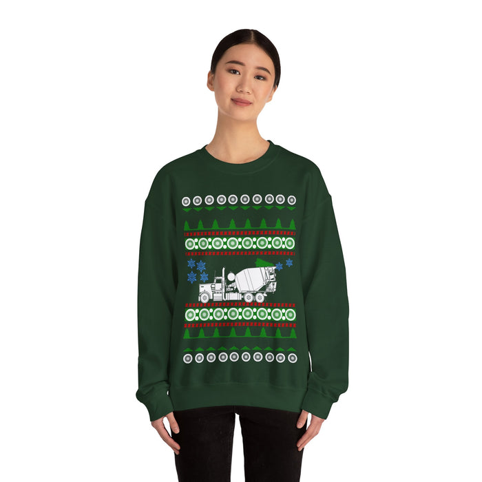 Cement Truck Mixer Ugly Christmas Sweater Jumper for UK customers ONLY--Item prints and ships from within the UK
