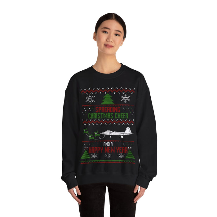 F-22 Raptor Airplane Fighter jet Ugly Christmas Sweater for European customers ONLY--Prints and ships from France