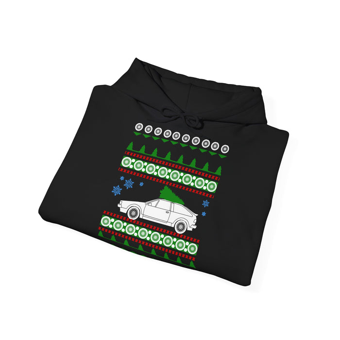 car like a mk2 Scirocco ugly christmas sweater hoodie for European customers ONLY (prints and ships from Germany)