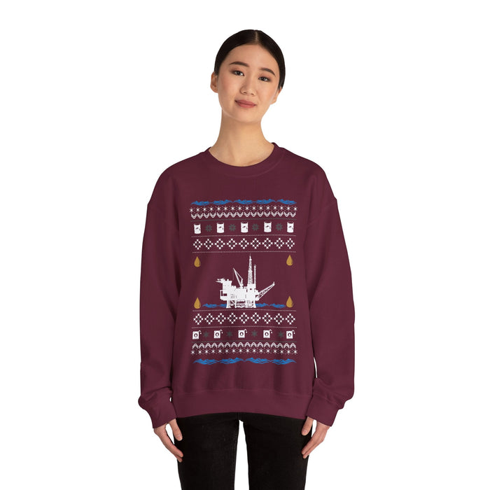UK Ocean Oil Rig Ugly Christmas Sweater Jumper