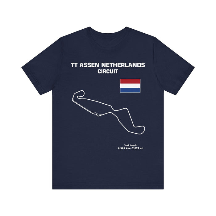 TT Assen Circuit Track Outline t-shirt for European Customers ONLY--Prints and ships from within Europe v2