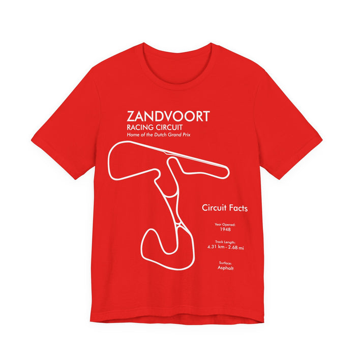 Zandvoort Circuit Outline Tee — Race Track Map T-Shirt -- For UK Customers ONLY--Prints and ships from within the UK
