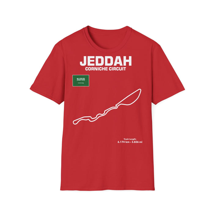 Jeddah Corniche Circuit Track Outline T-shirt for European Customers ONLY ---this item prints and ships from within Europe