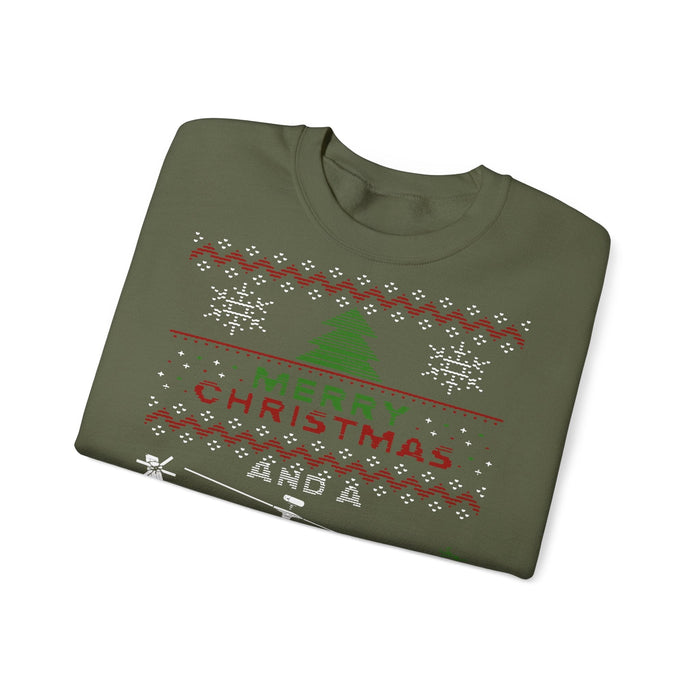 Apache Helicopter Ugly Christmas Sweater for European Customers ONLY--Item prints and ships from within Europe