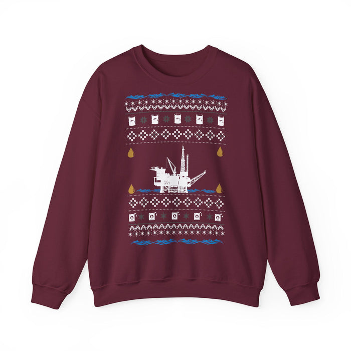 Off Shore Oil Rig Ugly Christmas Sweater for European Customers ONLY---Prints and ships from within Germany