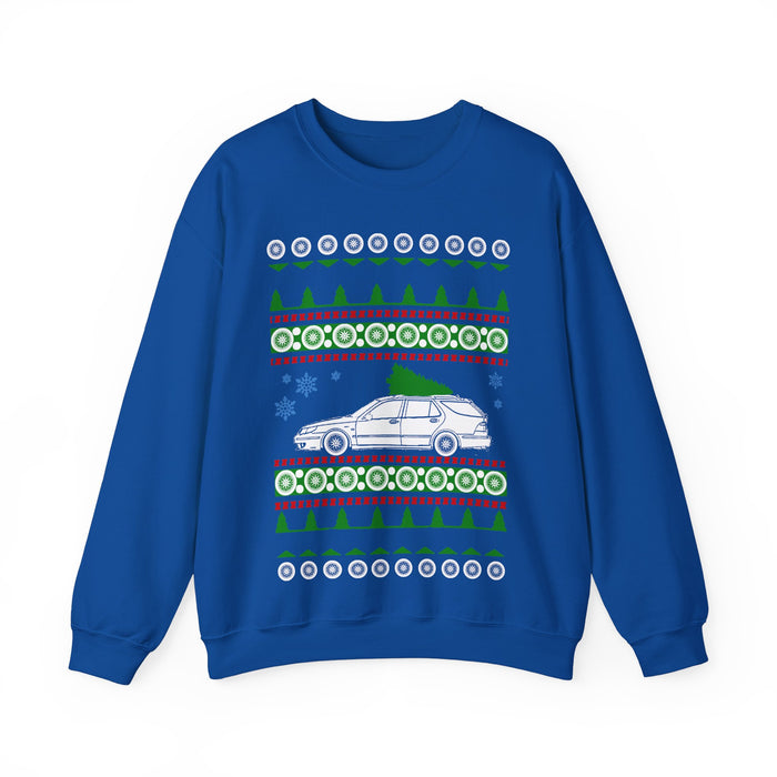 Saab 9-5 Wagon Ugly Christmas Sweater Jumper for European Customers ONLY--Prints and ships from Europe