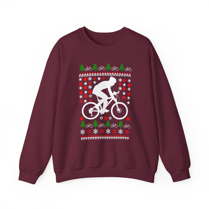 Mountain Biking Ugly Christmas Sweater Sweatshirt for Customers in Canada ONLY---This prints and ships from within Canada