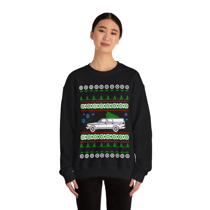 Wagon Ugly Christmas Sweater Sweatshirt like a Volvo 245