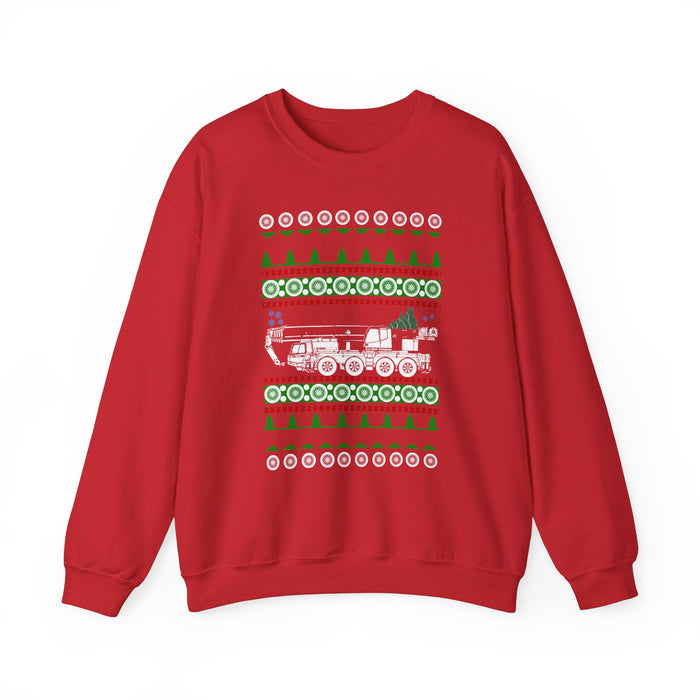 Crane Truck Heavy Equipment Operator Ugly Christmas Sweater Sweatshirt for Canadian customers ONLY (prints and ships from Canada)