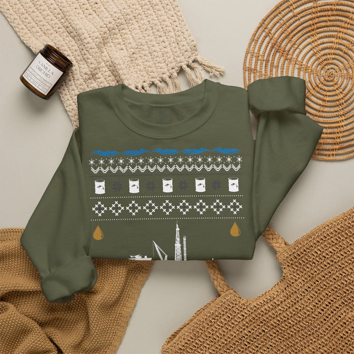 Off Shore Oil Rig Ugly Christmas Sweater for European Customers ONLY---Prints and ships from within Germany