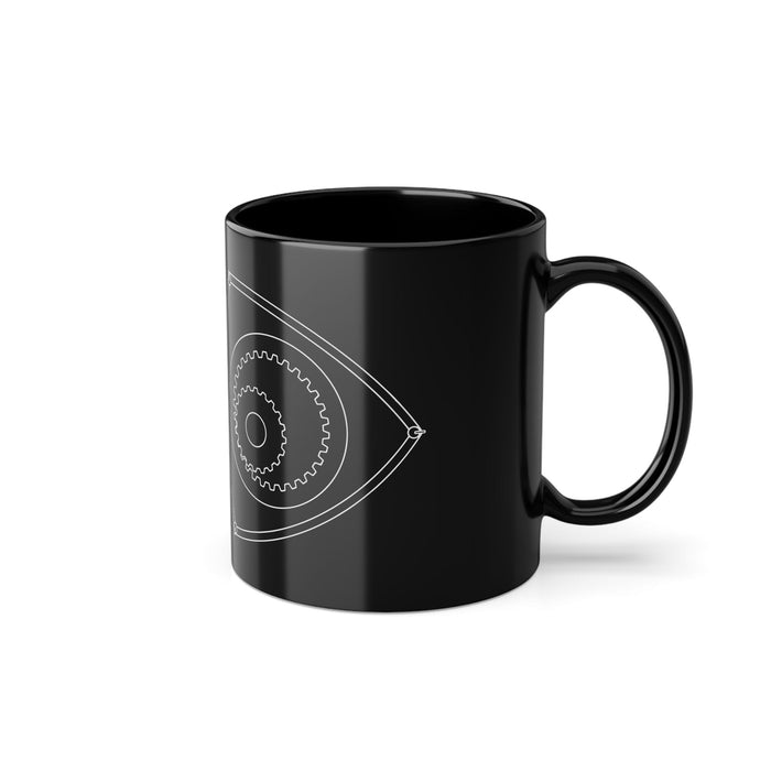 Rotary Engine 11 ounce black coffee mug for European Customers ONLY---Prints and ships from within Europe