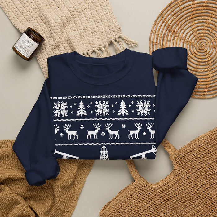 Oil Rig Ugly Christmas Sweater for European Customers ONLY---Prints and ships from with Germany