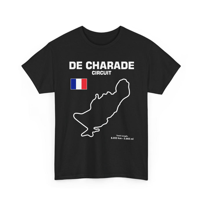 De Charade French Race Track Circuit Outline T-shirt for European Customers ONLY---Prints and ships from within Europe