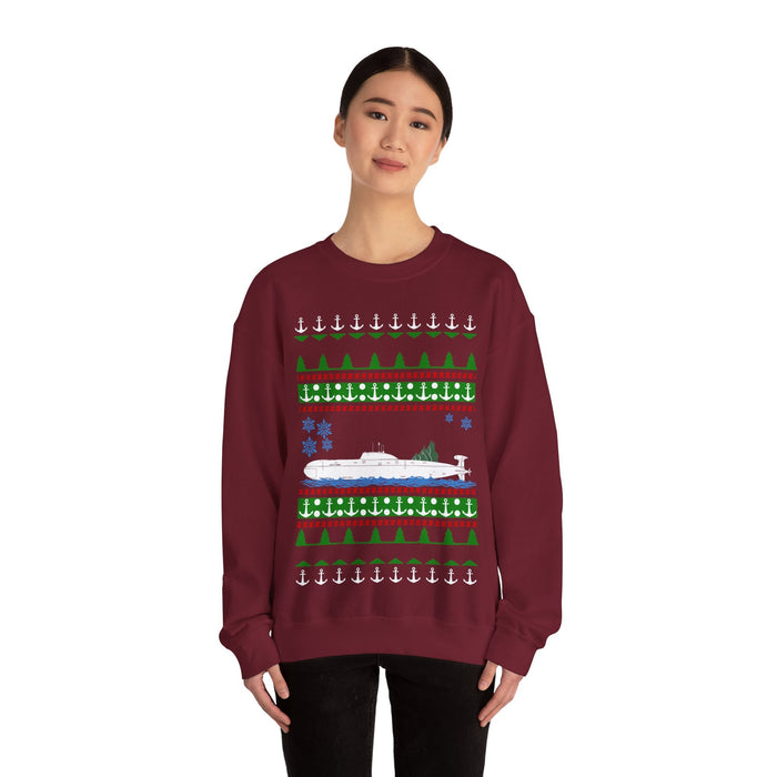 Military Russian Submarine Boat Ugly Christmas Sweater Sweatshirt for UK customers ONLY---Prints and ships from with the UK