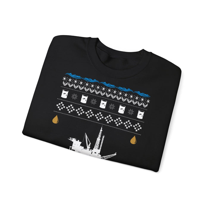 Off Shore Oil Rig Ugly Christmas Sweater for European Customers ONLY---Prints and ships from within Germany