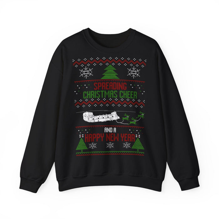 CH-47 Chinook Military Helicopter Ugly Christmas Sweater for European Customers ONLY--This will print and ship from within Germany