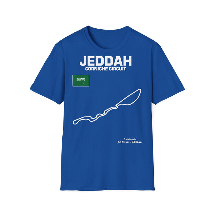 Jeddah Corniche Circuit Track Outline T-shirt for European Customers ONLY ---this item prints and ships from within Europe