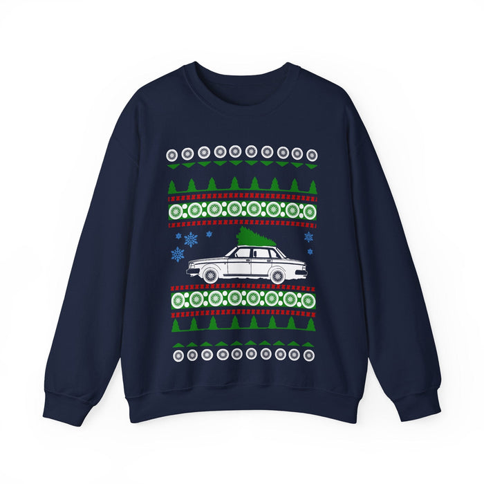 Swedish Car like a 240 Sedan Ugly Christmas Sweater Jumper For UK customers ONLY--Item prints and ships from within the UK