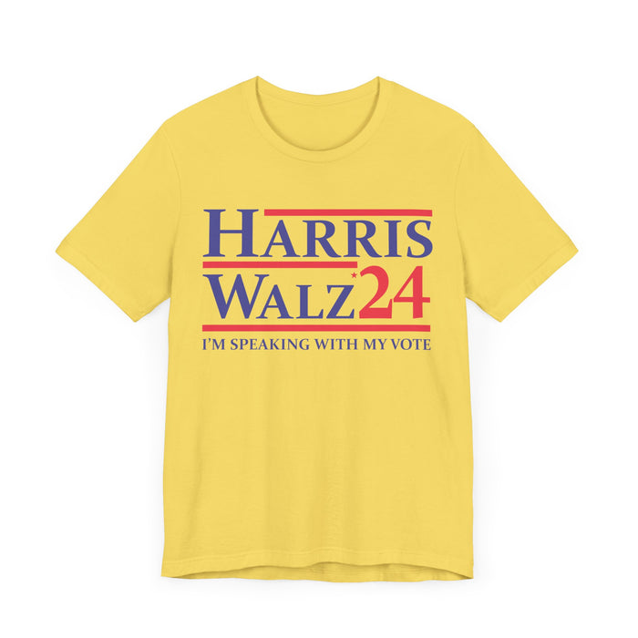 Harris Walz 2024 I'm Speaking With My Vote T-shirt