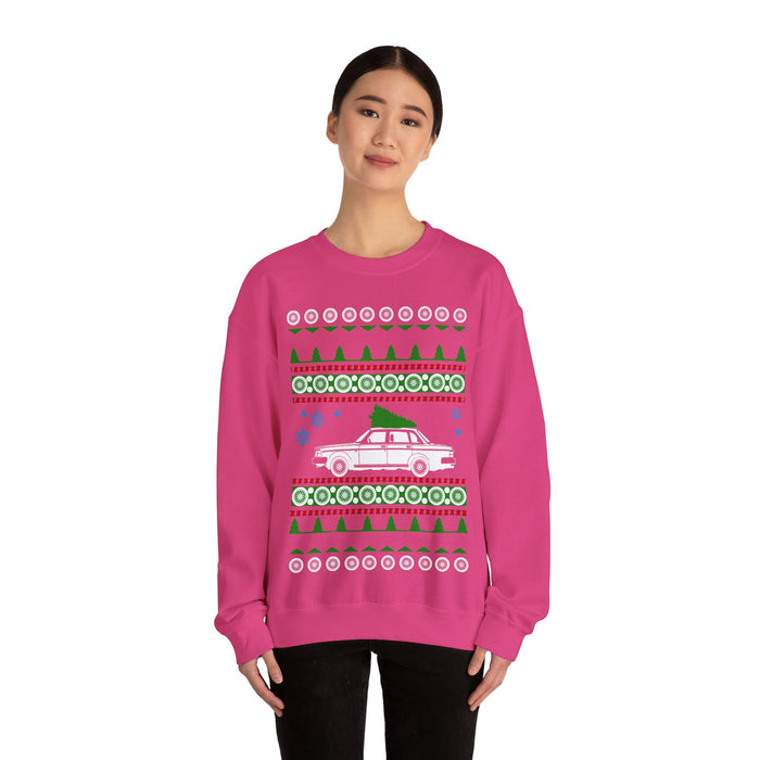 Swedish Car like a 240 Sedan Ugly Christmas Sweater Jumper For UK customers ONLY--Item prints and ships from within the UK