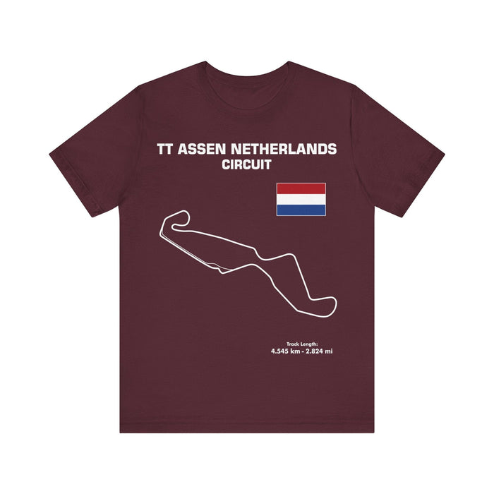 TT Circuit Assen outline t-shirt (prints and ships from within Europe---do not order if you don't live in Europe)