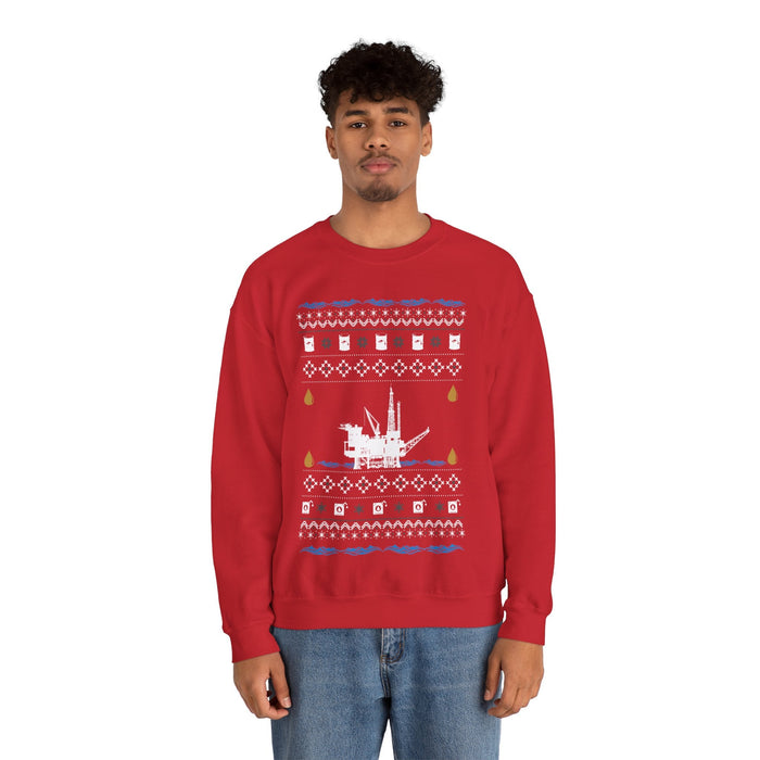 UK Ocean Oil Rig Ugly Christmas Sweater Jumper
