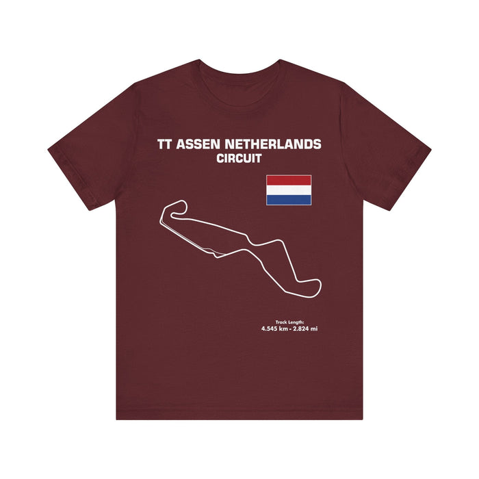 TT Assen Circuit Track Outline t-shirt for European Customers ONLY--Prints and ships from within Europe v2