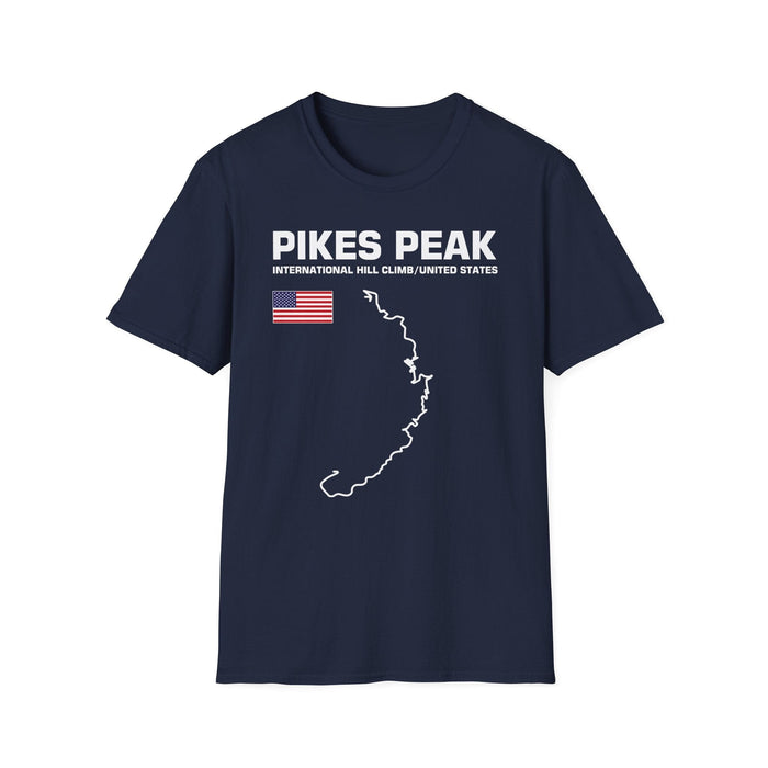Track Outline Pike's Peak Hill Climb T-shirt (for European Customers ONLY--This product prints and ships from within Germany)