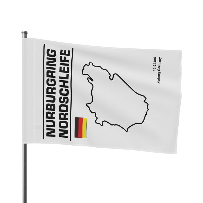 Nurburgring Nordschleife Flag White with Black Design ----3 sizes