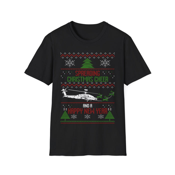 Apache Helicopter Ugly Christmas T-shirt for Australian and NZ customers ONLY---Prints in AUSTRALIA