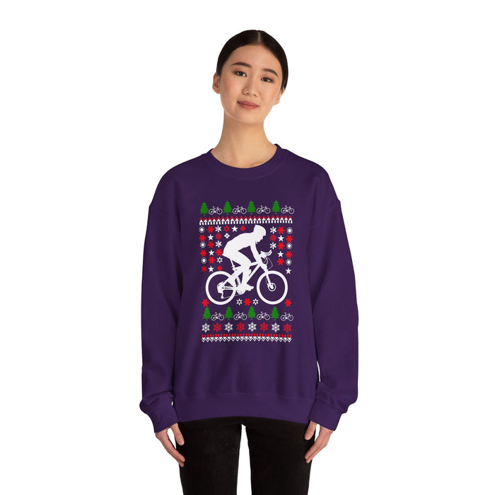 Mountain Biking Ugly Christmas Sweater Sweatshirt for Customers in Canada ONLY---This prints and ships from within Canada