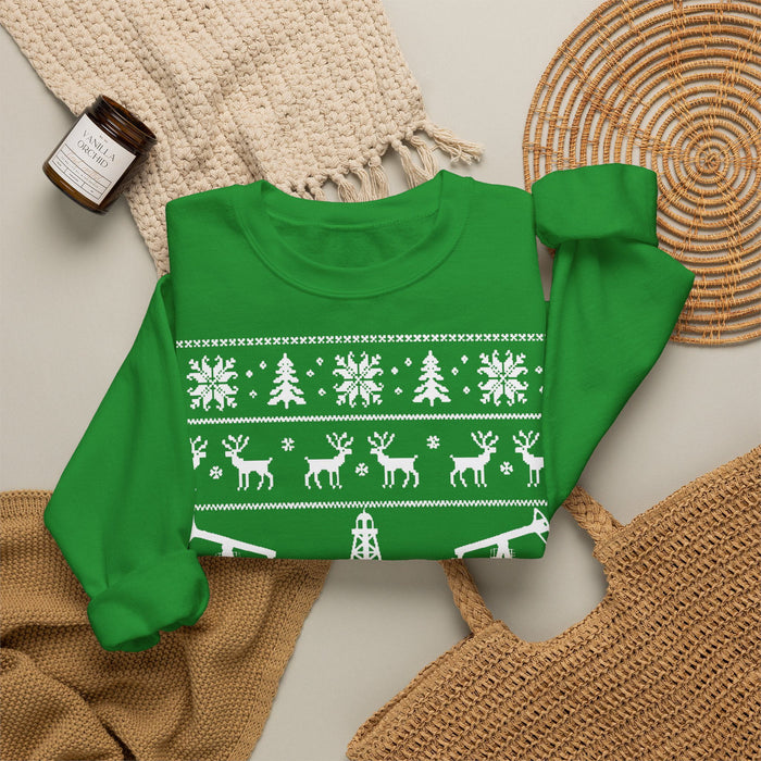 Oil Rig Ugly Christmas Sweater for European Customers ONLY---Prints and ships from with Germany