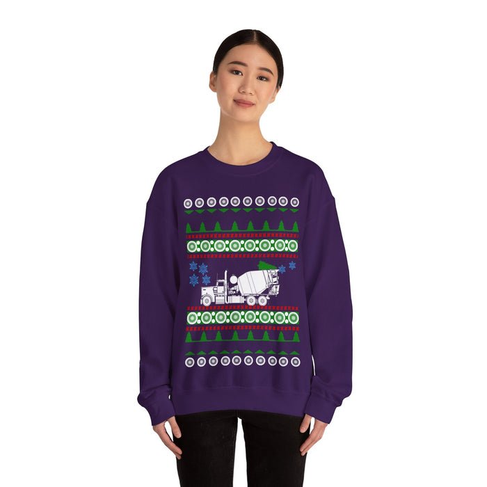 Cement Truck Mixer Ugly Christmas Sweater Jumper for UK customers ONLY--Item prints and ships from within the UK