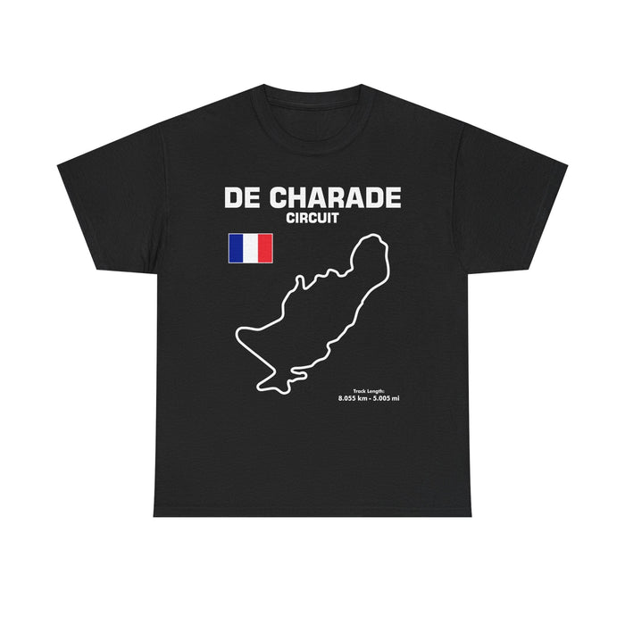 De Charade French Race Track Circuit Outline T-shirt for European Customers ONLY---Prints and ships from within Europe