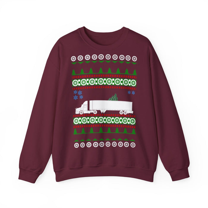 Semi Truck Ugly Christmas Sweater for european customers ONLY---Prints and ships from within Europe