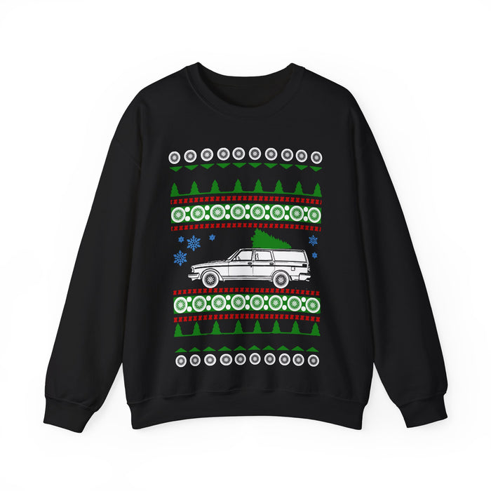 Wagon Ugly Christmas Sweater Sweatshirt like a Volvo 245