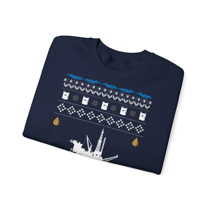 Off Shore Oil Rig Ugly Christmas Sweater for European Customers ONLY---Prints and ships from within Germany