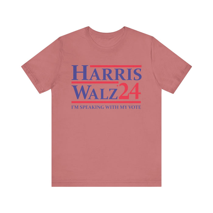 Harris Walz 2024 I'm Speaking With My Vote T-shirt