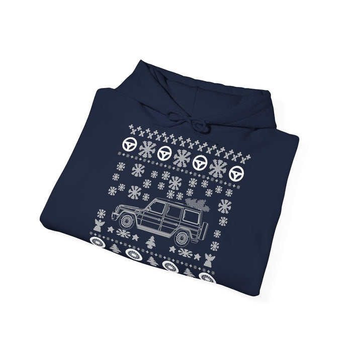 Mercedes G-wagon Ugly Christmas Sweater Hoodie for European customers ONLY (prints and ships from Germany)