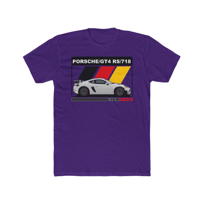 German Flag GT4 RS/718 Graphic Tee — Retro Racing Stripe Sport Car Shirt
