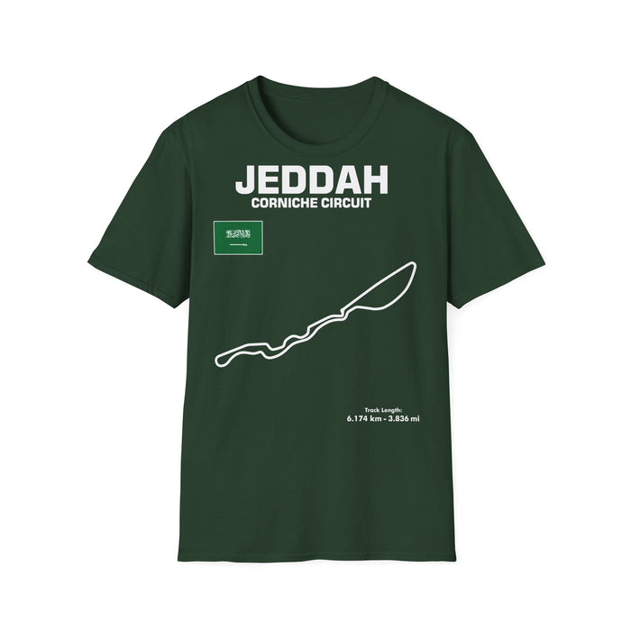 Jeddah Corniche Circuit Track Outline T-shirt for European Customers ONLY ---this item prints and ships from within Europe