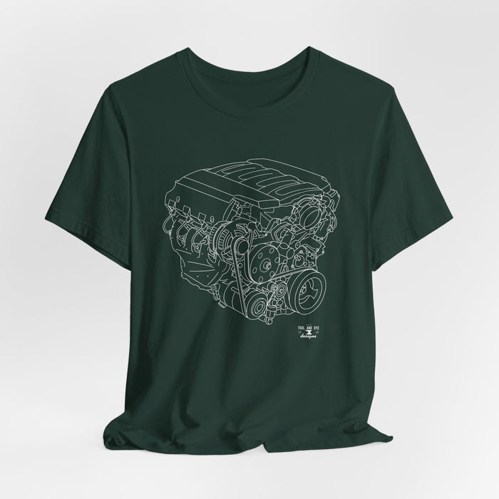 V8 Engine Outline T-Shirt — LT1 V8 Tee--for customers in Australia or New Zealand ONLY---Prints and ships from Australia